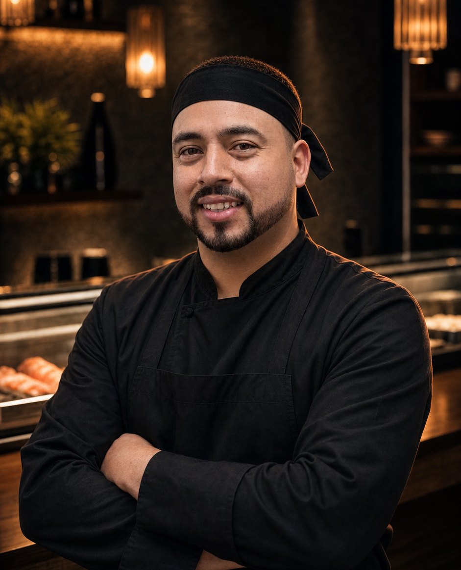 Jhonaton, the chef who runs the GENKIS SUSHI kitchen
